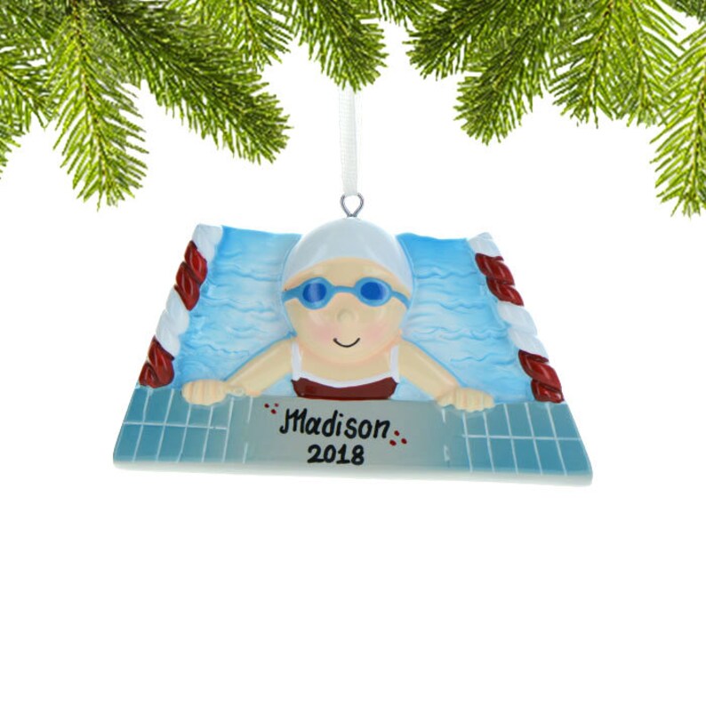 Personalized Swim Ornament Swimmer Christmas Ornament Custom Etsy