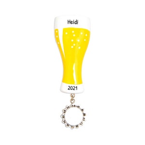 Personalized Beer Ornaments for Christmas Tree - Beer Christmas Ornaments, Beer Mug Ornament -  Craft Beer - Free Customization