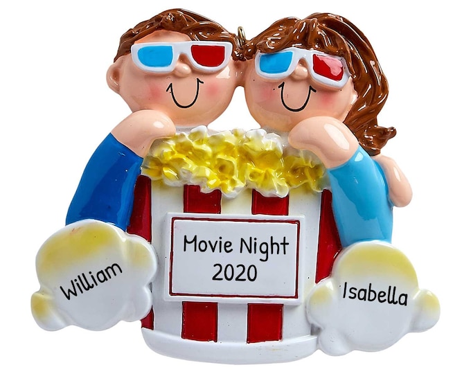 Personalized Movie Night Gifts For Couples Ornament 2026, Popcorn Ornament, Christmas Couple Ornament, Movie Lover Gift, Film Ornament