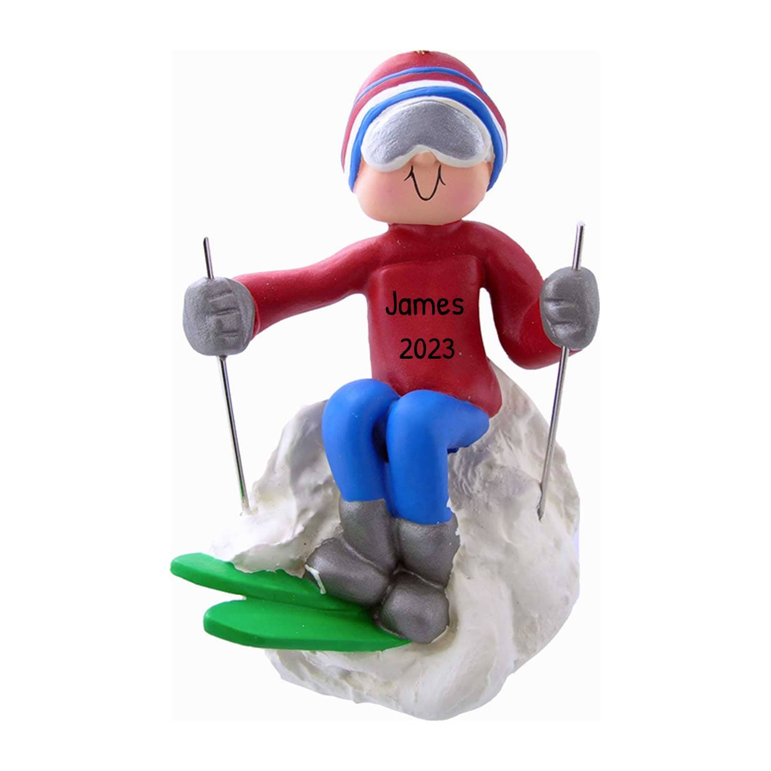 Personalized Skier Ornament Skiing Boy Christmas Ornament Etsy