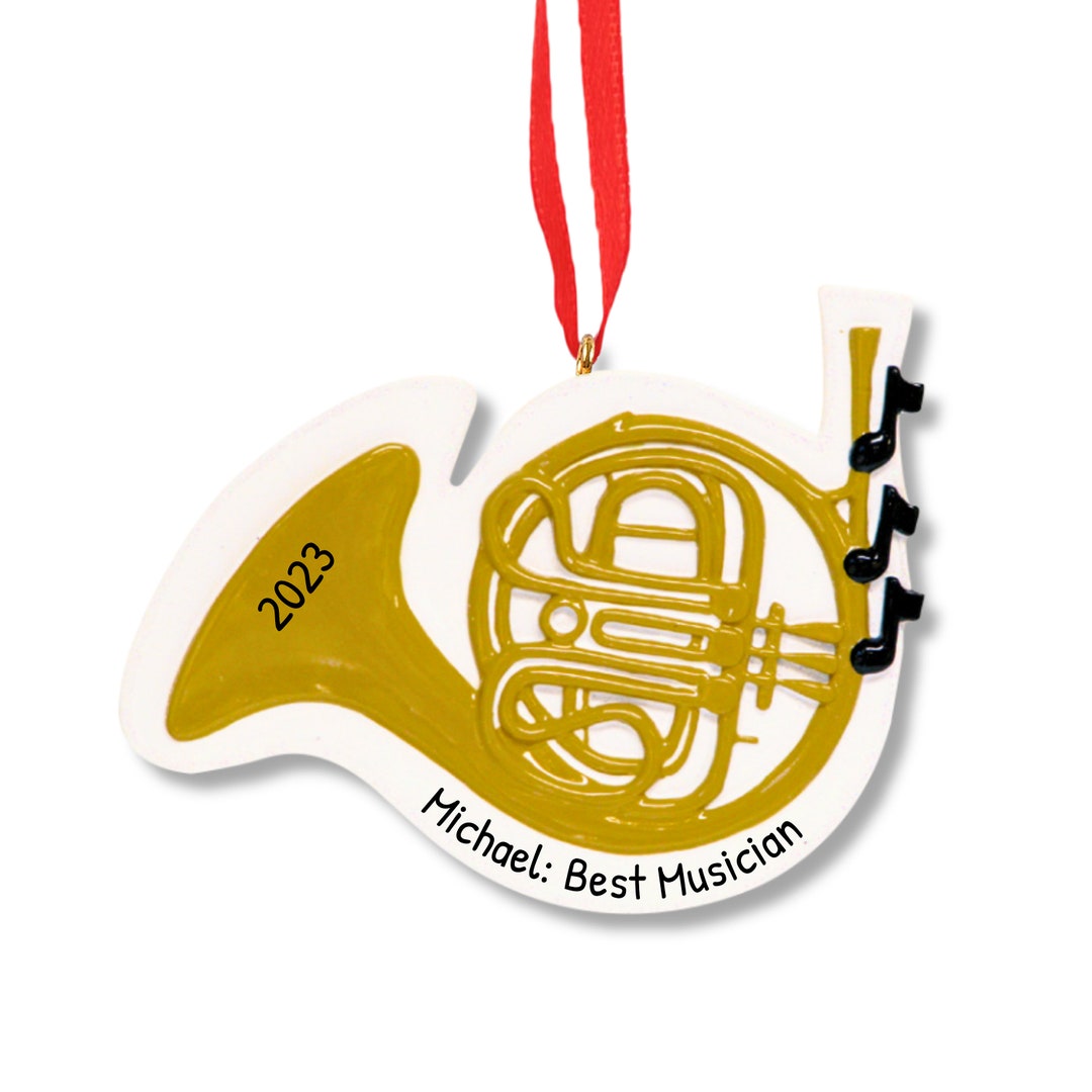 French Horn Ornament, Musician Gift, Musical Instrument Trinket
