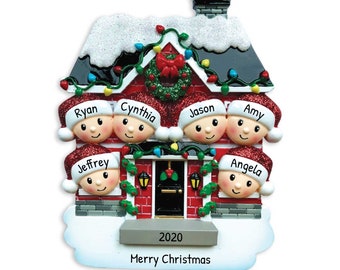 Personalized Family Ornament 2023 - Family of 6 New House Ornament Homewarming Gifts First House Ornament - Free Customization