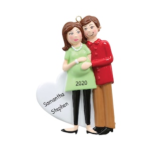 Personalized Baby Expecting Ornament 2023 - Pregnant Couple Valentine Ornament 2023 - Free Customization