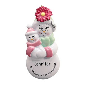 Personalized Grandparents Ornament 2023 - Grandma's 1st Christmas Ornament First Time Grandparents Gifts - Free Customization