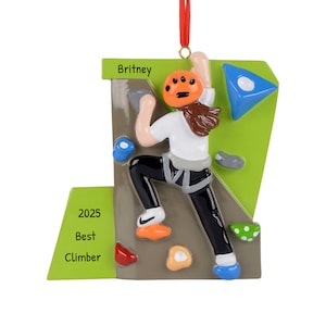 Personalized Rock Climbing Ornament - Rock Climber Ornament - Wall Climbing Ornament Gift