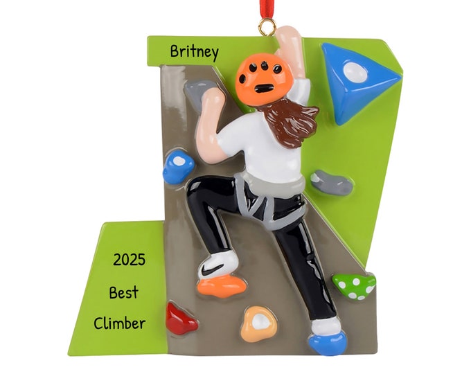 Personalized Rock Climbing Ornament - Rock Climber Ornament - Wall Climbing Ornament Gift - Rock Climbing Gift - Christmas Tree Ornament