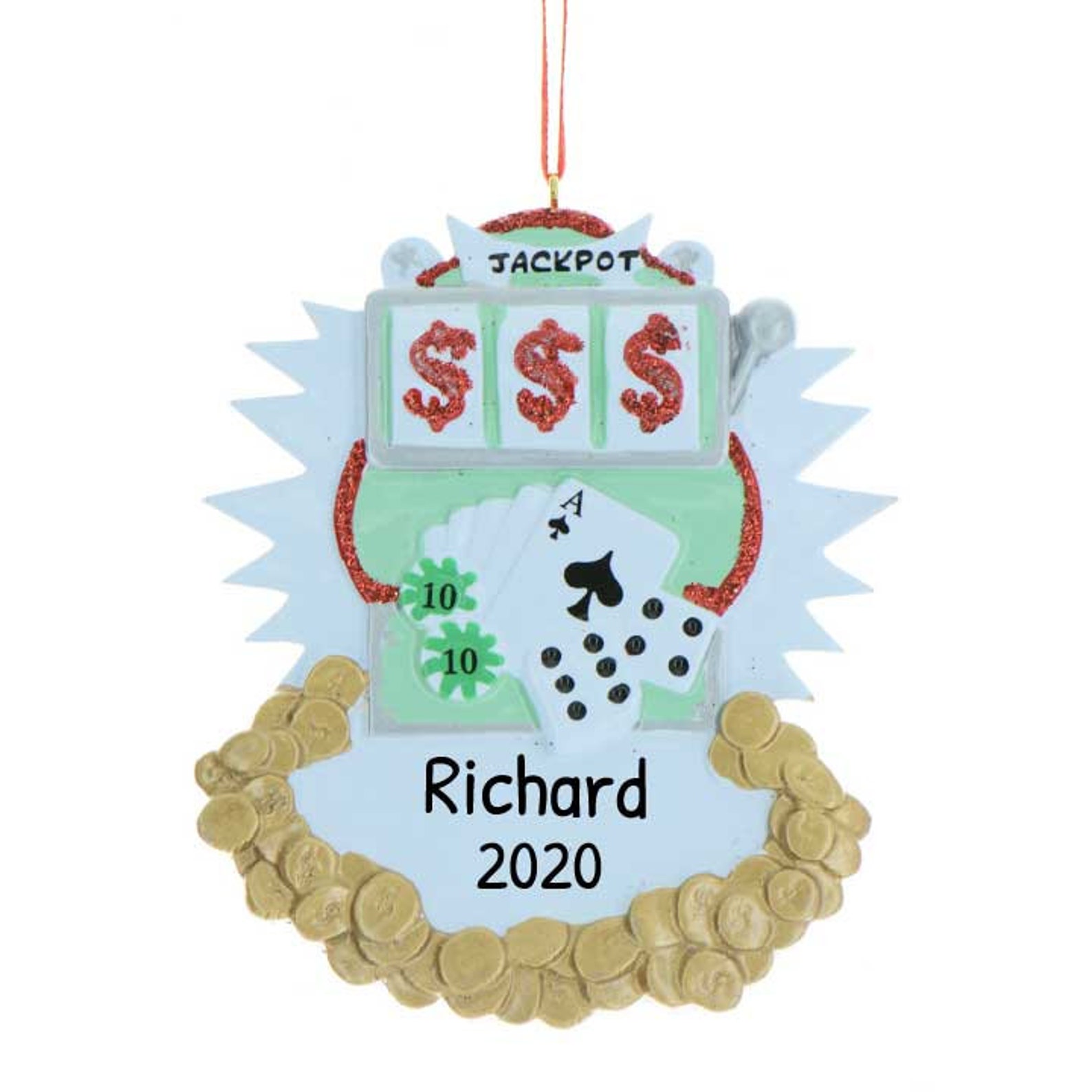 Personalized Gambling Ornament Casino Christmas Ornament Etsy