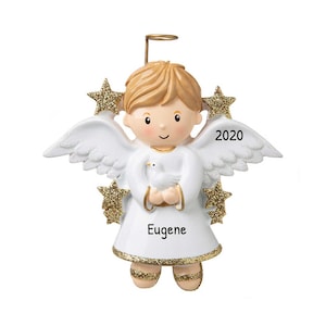 Junge Engel Ornament, Personalisierte Mini Engel Ornament, Gradian Engel Ornament, Familie Weihnachtsgeschenk, Urlaub Dekor, Festliche Baum Verzierung
