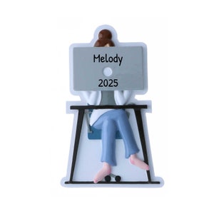 在宅勤務用オーナメント、ホームオフィス用オーナメント、パーソナライズされたクリスマスオーナメント2023、コンピューター用オーナメント、新しい仕事用オーナメント、カスタムオーナメント