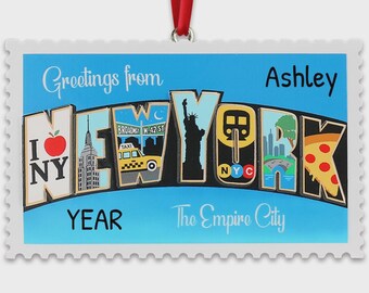 New York Ornament, New York Gift, Nyc Ornament, Greetings Card Ornament, Holiday Ornament, Statue Of Liberty, Travel Ornament, NY Gift