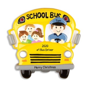 Personalized School Bus Ornament - School Bus Driver Appreciation Gifts, Bus Driver Ornament - School Bus Male Driver - Free Customization