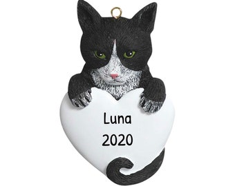 Personalized Pet Ornaments 2023 - Christmas Kitten Ornament Tabby Tuxedo Cat Ornament Cat Ornaments - Free Customization