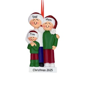 Personalized Family Ornament 2023 - Smiling Family 2023 Christmas Ornament Family of 3 2023 Ornament 2023 - Free Customization with Gift Box