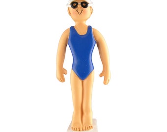 Swimmer Male African-American Personalized Christmas Tree Ornament Swimmer Male African-American Personalized Christmas Tree Ornament