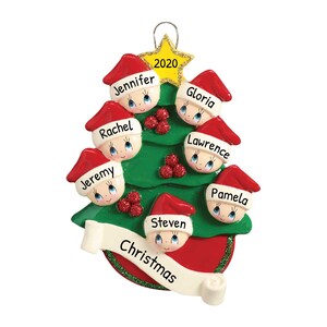 Personalized Christmas Tree Family of 7, Family Christmas Ornament, Custom Family Ornament, Family Ornament with Name, Family Gift,Tree Gift