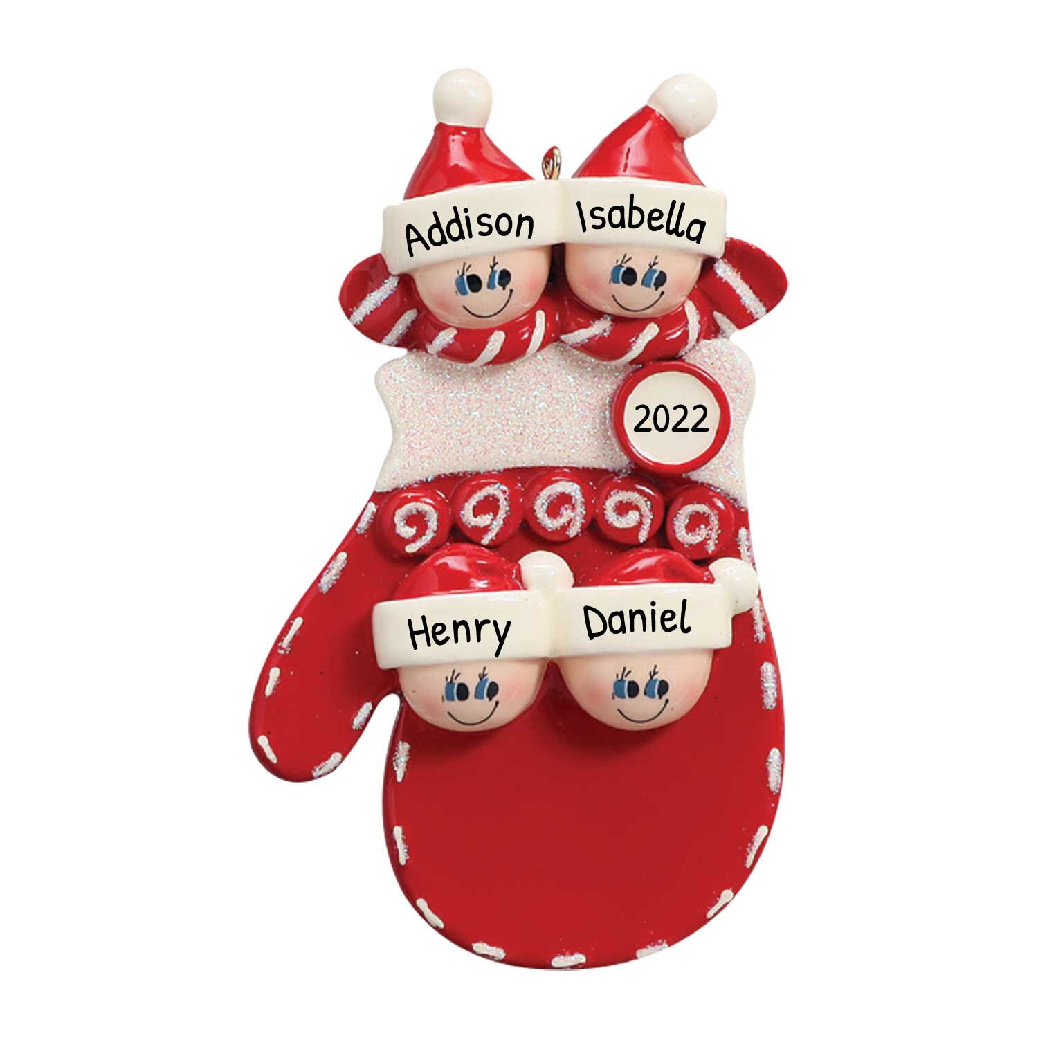 Personalized Gloves Family Christmas Ornament