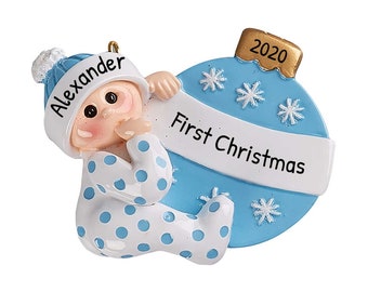 Personalized Babys First Christmas Ornament 2023, Baby Boy Christmas Ornament, Grandson First Christmas Ornament, Custom Ornament,Best Gifts