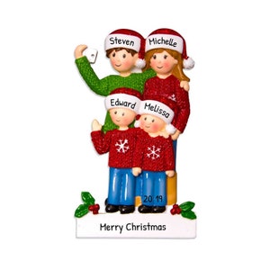 Family Of 4 Personalized Christmas Ornament