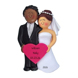 Personalized Wedding Ornaments, Wedding Favors For Guests, Ornament Invitation, Interracial Couple Favors, Biracial Wedding Favors, Gift