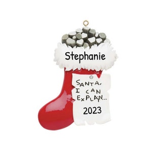 Personalized Christmas Coal Ornament, Bag of Coal Gag Gift, Lump of Coal Christmas, Sack of Coal Gift, Coal for Stockings, 2023 Christmas