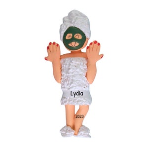 Personalized Spa Christmas Ornament, Glamour Girl Towel Ornament, Girls Weekend Gifts 2024, Esthetician Ornament, Skincare Ornament, Xmas