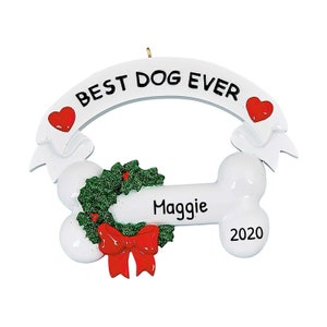 Personalized Pet Ornaments 2023 - Dog Christmas Ornaments Best Dog Ever Christmas Tree Dog Ornaments - Free Customization