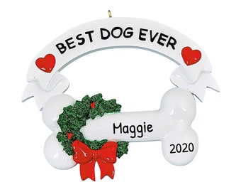 Personalized Pet Ornaments 2023 - Dog Christmas Ornaments Best Dog Ever Christmas Tree Dog Ornaments - Free Customization