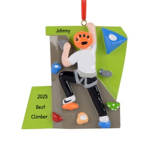 Personalized Rock Climber Ornament, Rock Climbing Ornament, Rock Climbing Gift, Christmas Ornament, Gift For Climber, Mountain Climber Gift