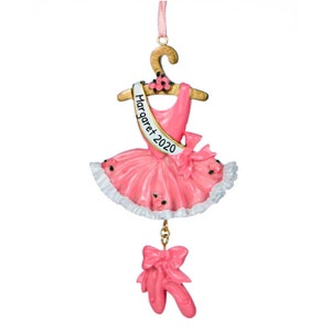 Personalized Ballerina Ornament - Ballet Ornament, Dance Ornament, Ballet Slipper - Ballerina Tutu - Free Customization