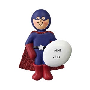 Superhero Ornament For Boys, Superhero Boy Gift, Christmas Superhero Ornament, Christmas Gifts, Personalized Ornament, Kids Christmas Decor