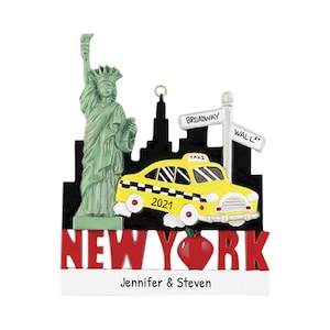 New York City Ornament, Personalized NYC Ornament, New York Taxi Ornament, Statue of Liberty Ornament, New York City Skyline Ornaments,