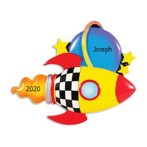 Personalized Rocket Ornament - Space NASA Ornament, Planet Ornament, Astronaut Ornament, Science Ornament - Free Customization with Gift Box