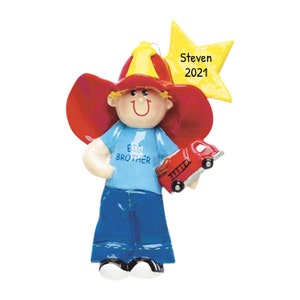 Personalized Children Christmas Ornament 2023 - Baby Christmas Ornament Fire Fighter Big Brother Ornaments- Free Customization