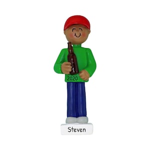 Personalized Beer Ornaments for Christmas Tree - Beer Christmas Ornaments, Beer Mug Ornament - Black Male - Free Customization