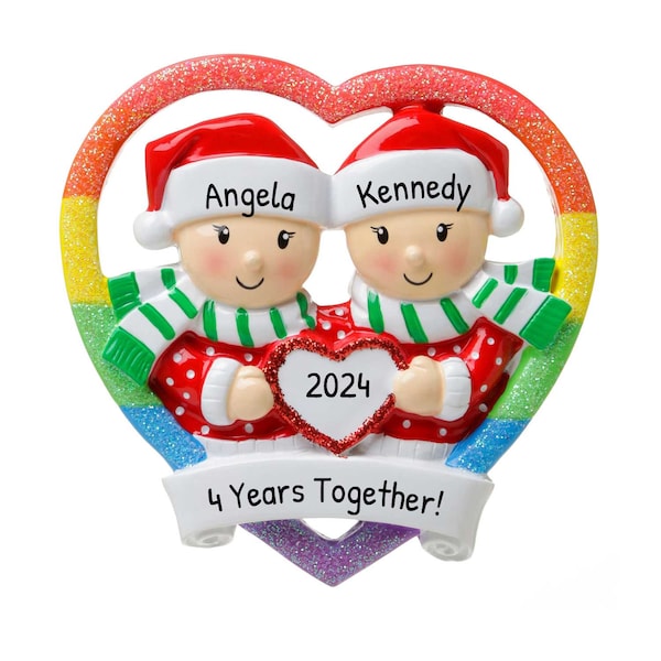 Personalized Lesbian Ornament, LGBTQ Ornament, Gay Pride Ornaments, Couples Ornament, Love Ornament, Gay Couple Ornament, Couple Gift