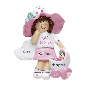 Personalized Children Christmas Ornament 2023 - Baby Christmas Ornament Big Sister Ornaments 2023 - Free Customization