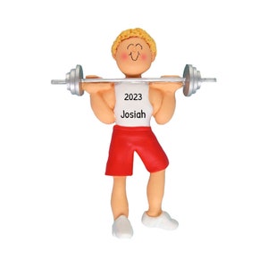 Personalized Weight Lifting Ornament ~ Workout Ornament