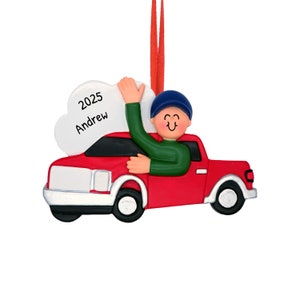 Gepersonaliseerde nieuwe chauffeursornament 2023 - Kerstornament voor rijbewijs, studentchauffeur - vrachtwagenjongen - gratis maatwerk met geschenkdoos