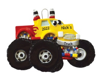 Personalized Monster Truck Christmas Ornament - Monster Truck Ornaments for Christmas Tree - Monster Truck Eyes - Free Customization