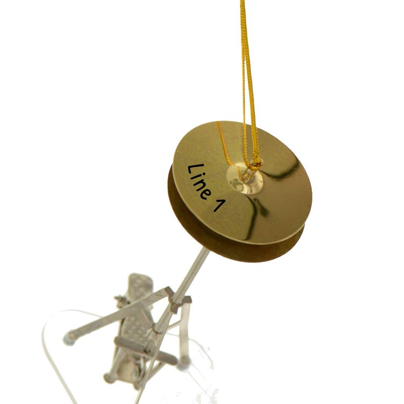 Gepersonaliseerde bekkenkerstversieringen - Hi-hat drum kerstornament, drumdecor, muziekinstrumentornamenten - gratis aanpassing afbeelding 2