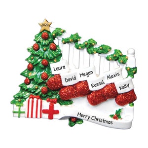 Personalized Family Ornament 2023 - Family Christmas Stocking Ornaments Family of 6 Stocking Ornament - Free Customization