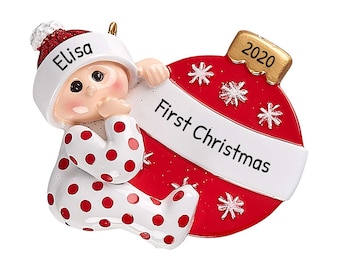 Babys First Christmas Ornament 2023, Personalized Ornaments, Christmas Ball Type Ornament, Newborn Ornament, Custom Holiday Decor For Tree