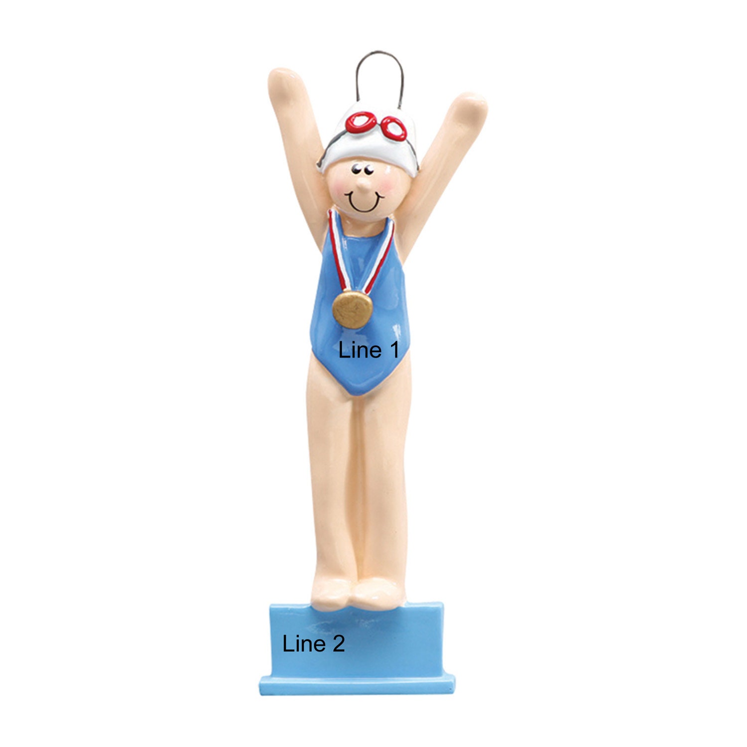 Personalized Swimmer Girl in Pool Ornament Female Caucasian Etsy