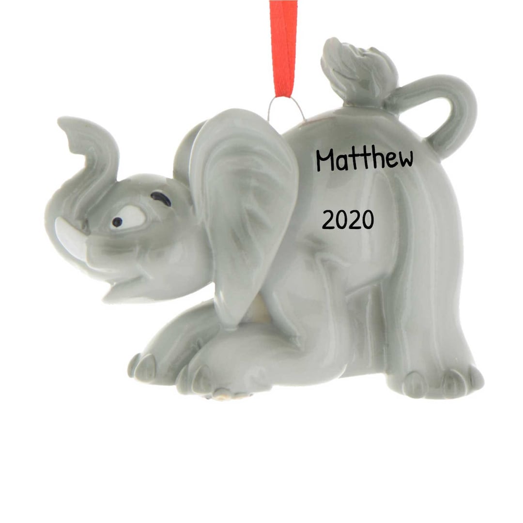 Personalized Elephant Ornaments for Christmas Tree Elephant Etsy UK