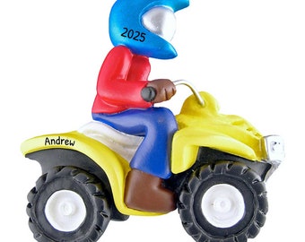 Personalized ATV Ornament - Dirt Track Racing Ornament, Dirt Bike Christmas Ornaments - Four Wheeler - Free Customization
