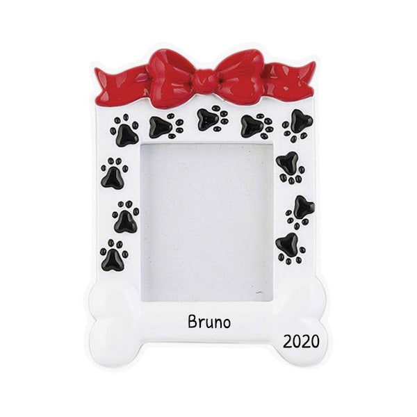 Personalized Pet Ornaments 2023 - Dog Christmas Ornaments Dog Bone Picture Frame Ornament Dog Ornaments - Free Customization