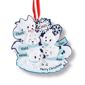 2023 Cute Christmas family of 5 cats ornament - free personalization and shipping