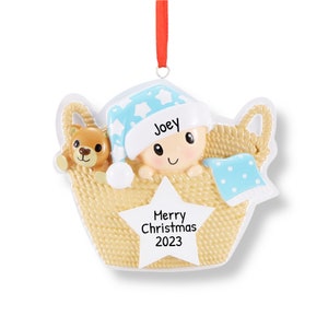 Christmas Ornament, Baby Boy Ornament, Baby First Christmas, New Baby Ornament, Baby Boy Gift, Babys 1st Christmas, Newborn Ornament, Xmas