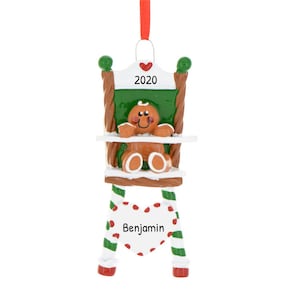 Personalized Toddler Christmas Ornament 2023 - Baby Ornament High Chair Gingerbread Baby Ornaments - Free Customization