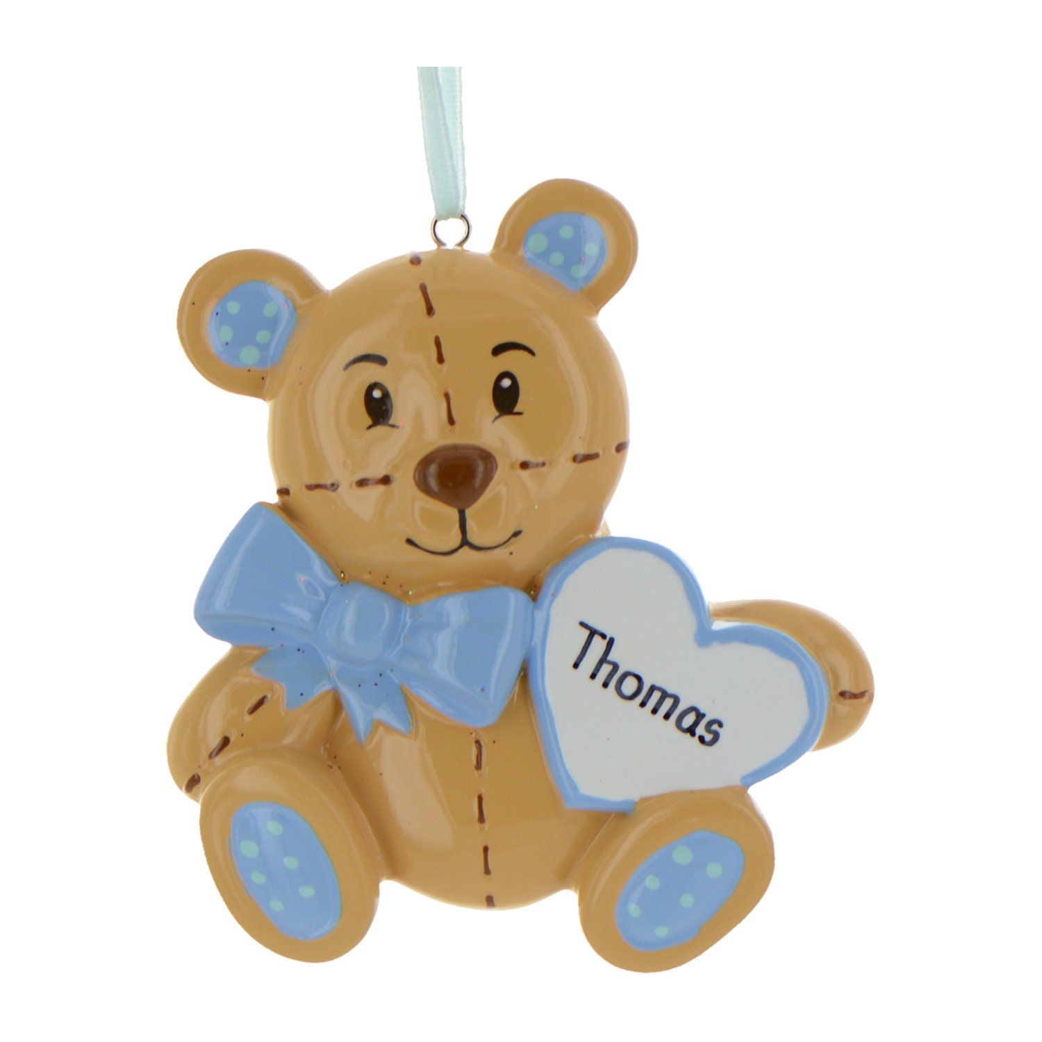 Personalized Teddy Bear Boy Ornament Baby's 1st Christmas Etsy